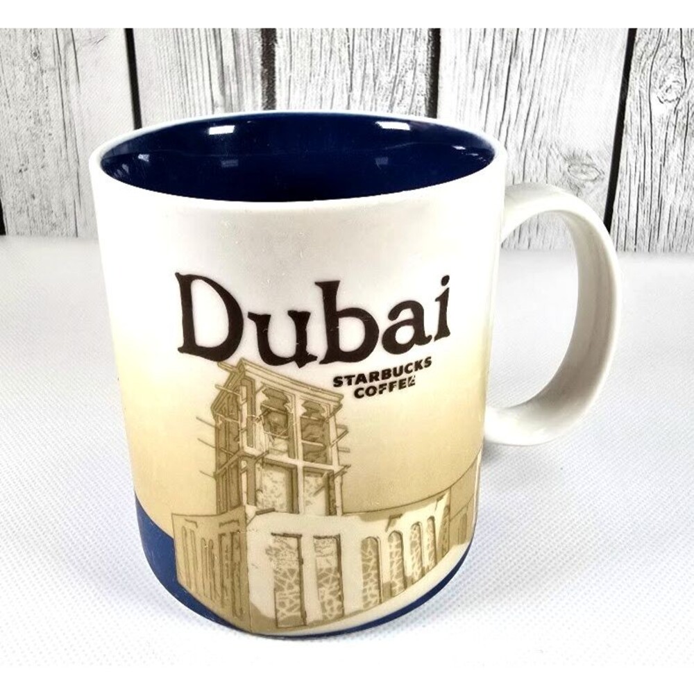 Starbucks Dubai Global Icon City Collector Series Mug 16oz 2013 Blue Interior UA
